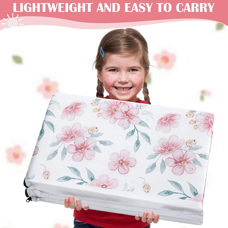 Shellwei Vinyl Nap Mat for Kids Preschool Daycare 52 x 20 x 1'' Kids Sleeping Folding Rest Mat for Toddler Boys Girls Baby Classroom Home Travel(Flower) - Image 5